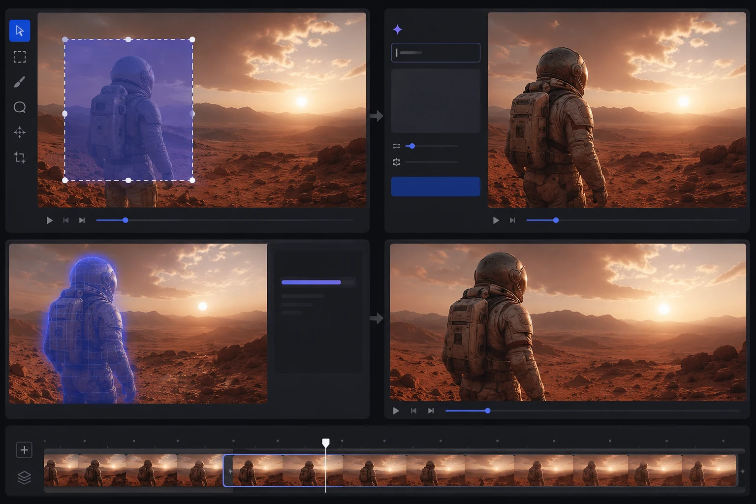 Seedance 2.5 local edit workflow showing select region, write narrow fix, preserve rest, and review final frame